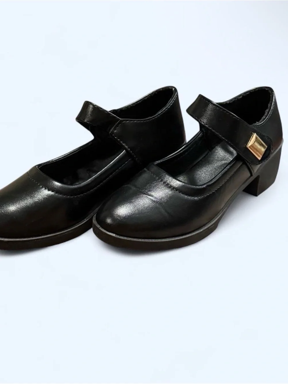 Classic Black Mary Jane Heels - Women's Elegant Strap Shoes